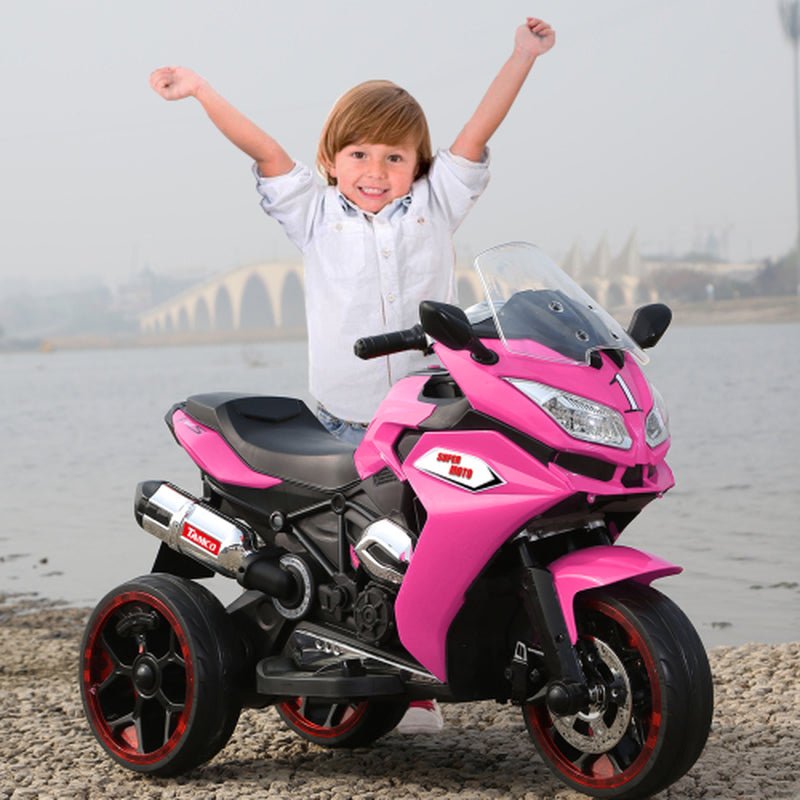 12V kids electric ride-on motorcycle with light-up wheels