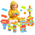 Child building with 150-piece STEM toddler blocks set