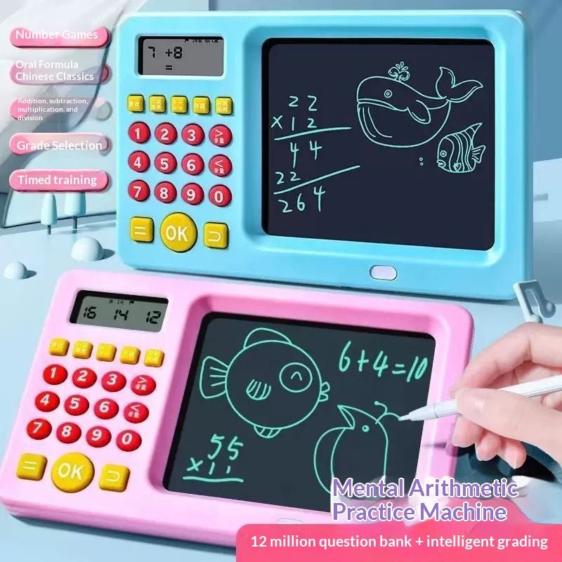 2-in-1 math learning calculator and LCD drawing board STEM toy for kids