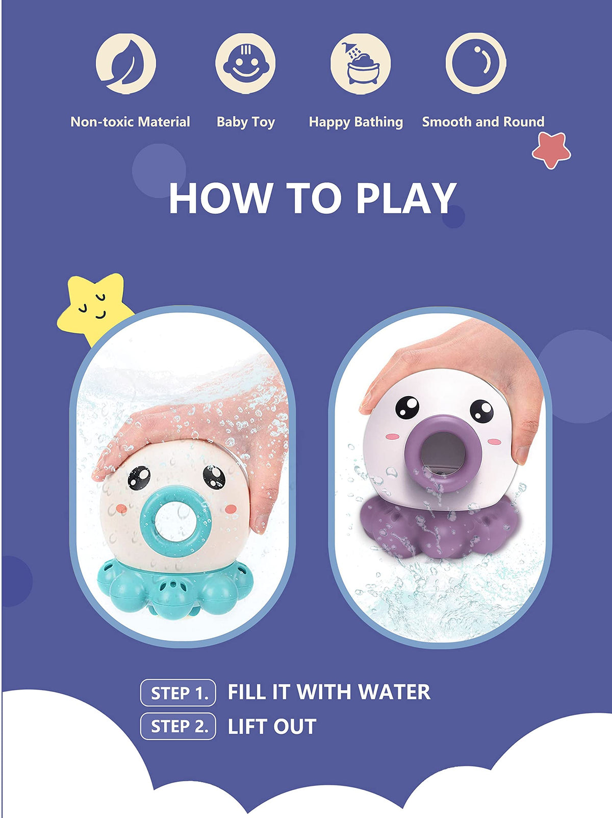 Octopus Fountain Bath Toy – Rotating Water Sprinkler for Kids