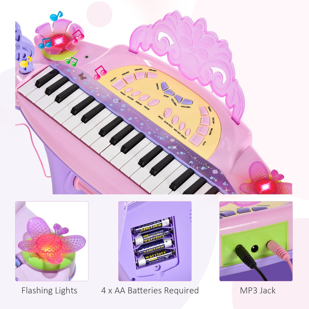 32-key kids keyboard piano with colorful flashing lights batteries not included