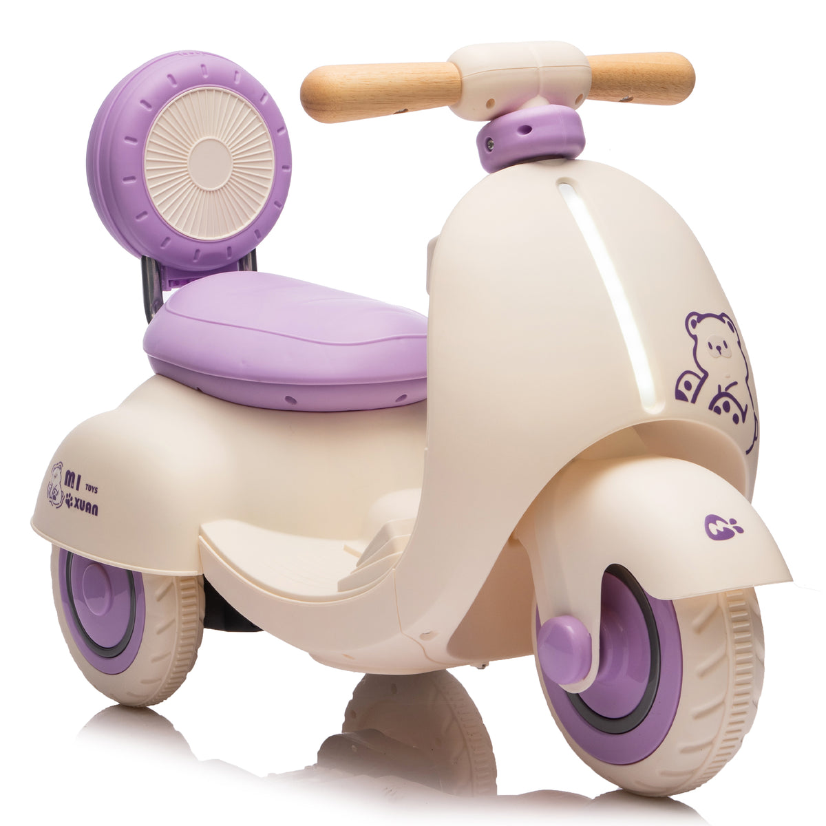 12V Kids Ride on Electric Motorcycle,Toddler Scooter W Parents Control,Three-Wheel Stable Design,Special Wooden Handle,Smoother Output and Slow Start&Stop,More Suitable for 1-3 Years Babys First Toy.