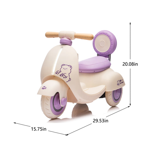 12V Kids Ride on Electric Motorcycle,Toddler Scooter W Parents Control,Three-Wheel Stable Design,Special Wooden Handle,Smoother Output and Slow Start&Stop,More Suitable for 1-3 Years Babys First Toy.