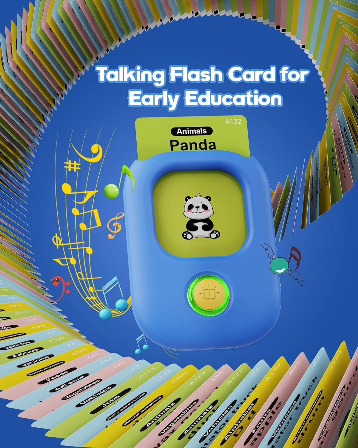 Talking Flash Cards blue version with card reader and sight word cards