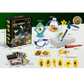 Bug Amber Dig Kit contents – includes goggles, hammer, brush, magnifying glass, 6 insect ambers and science cards