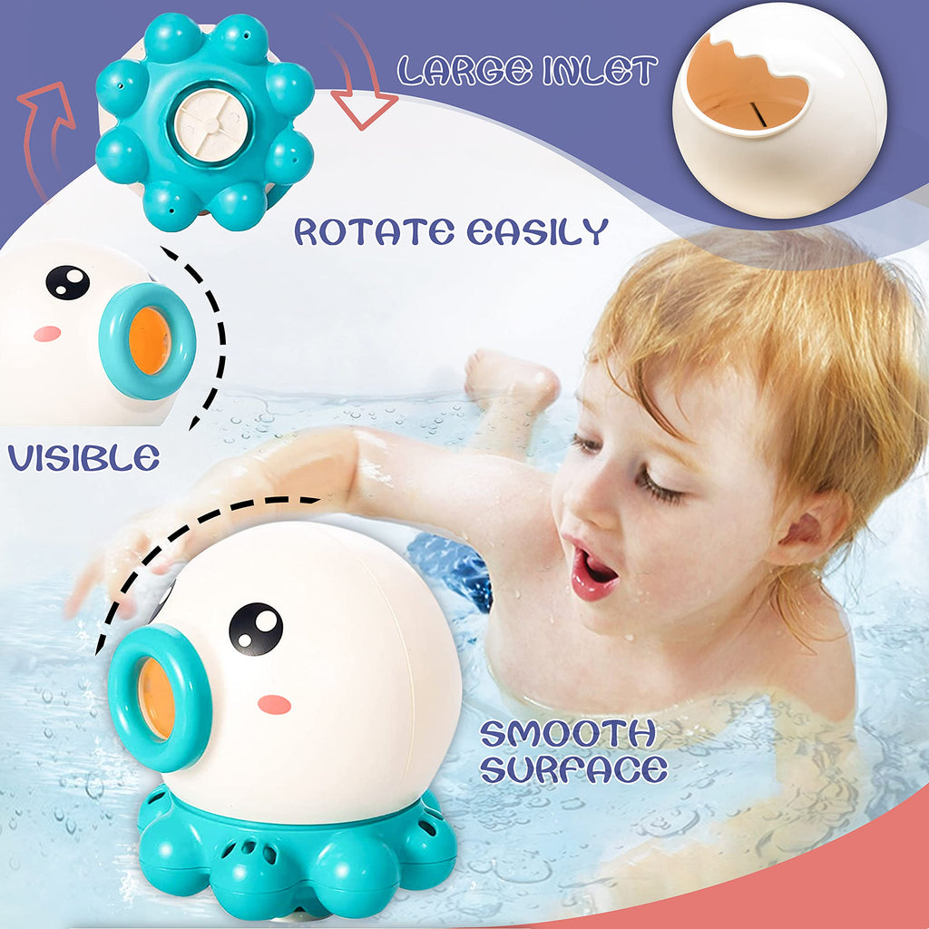 Octopus Fountain Bath Toy – Rotating Water Sprinkler for Kids
