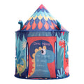 Kids dinosaur play tent with colorful dino illustrations and Dino Home door panel on white background