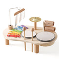 Wooden Xylophone Bell Toy Montessori music station full view
