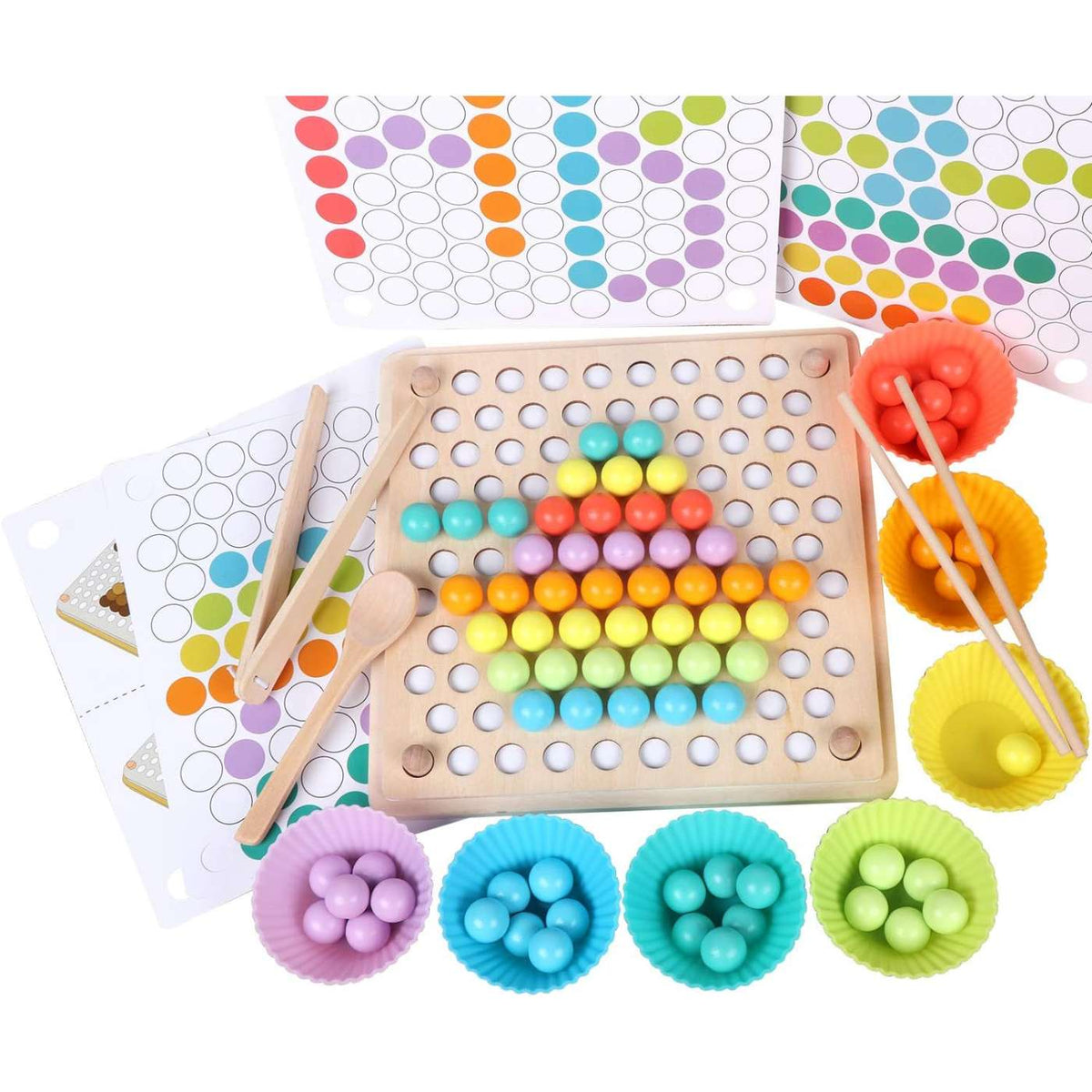 Montessori Peg Board color sorting toy for toddlers full view