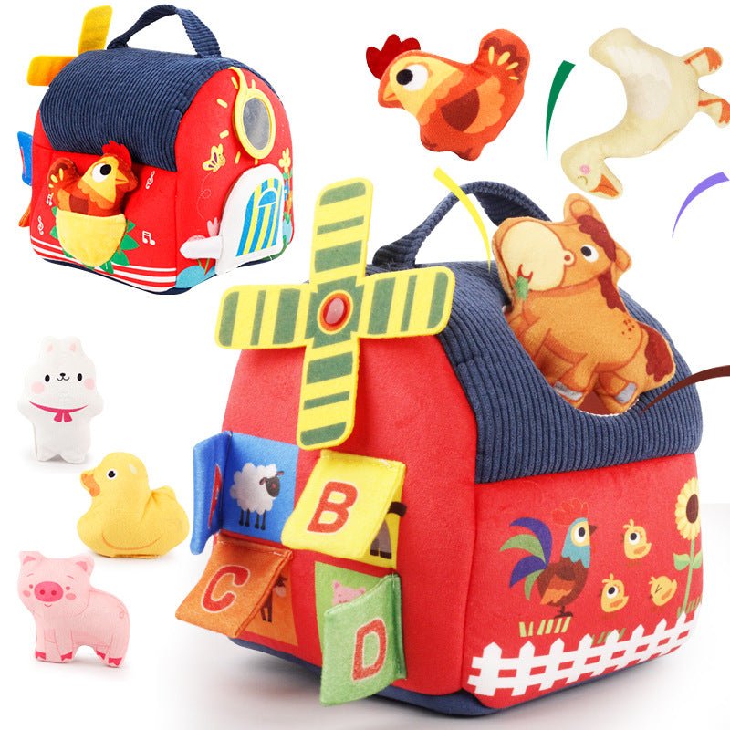Farm animal plush dollhouse windmill comfort toy for toddlers