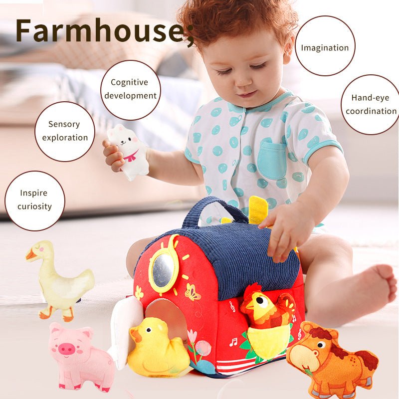Farm animal plush dollhouse windmill comfort toy for toddlers
