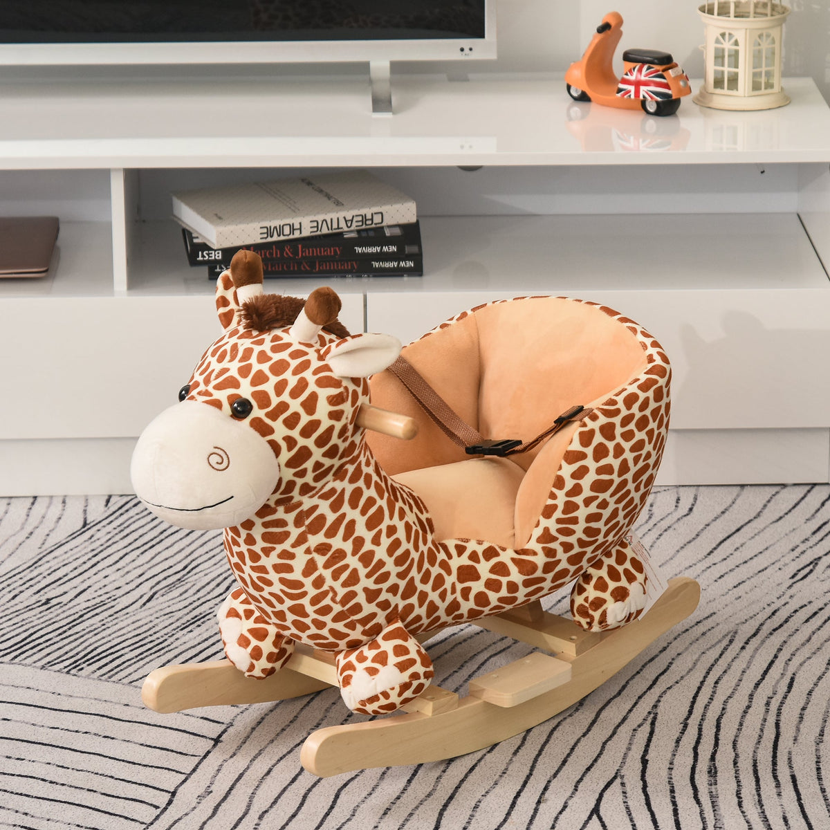 Giraffe rocking horse with music for toddlers and babies