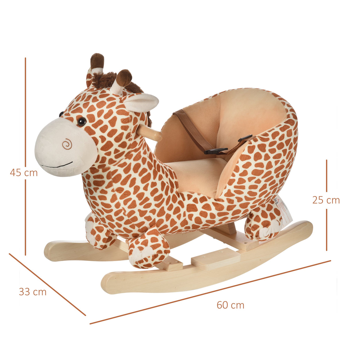 Giraffe rocking horse with music for toddlers and babies