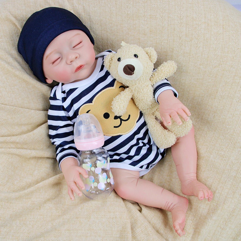 Lifelike 46cm soft silicone baby doll realistic newborn toy for kids