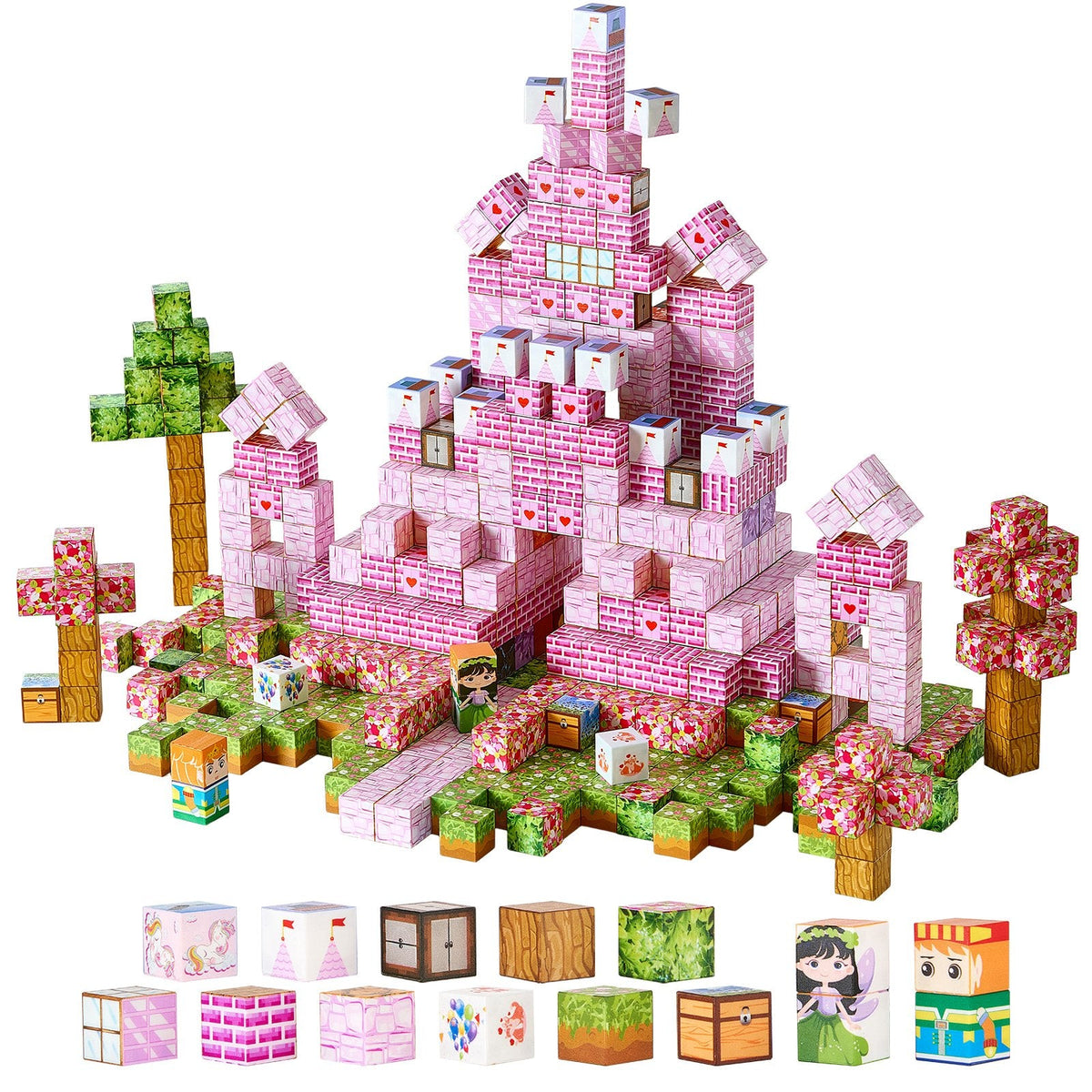 Magnetic blocks princess castle set 100 PCS STEM toy for kids