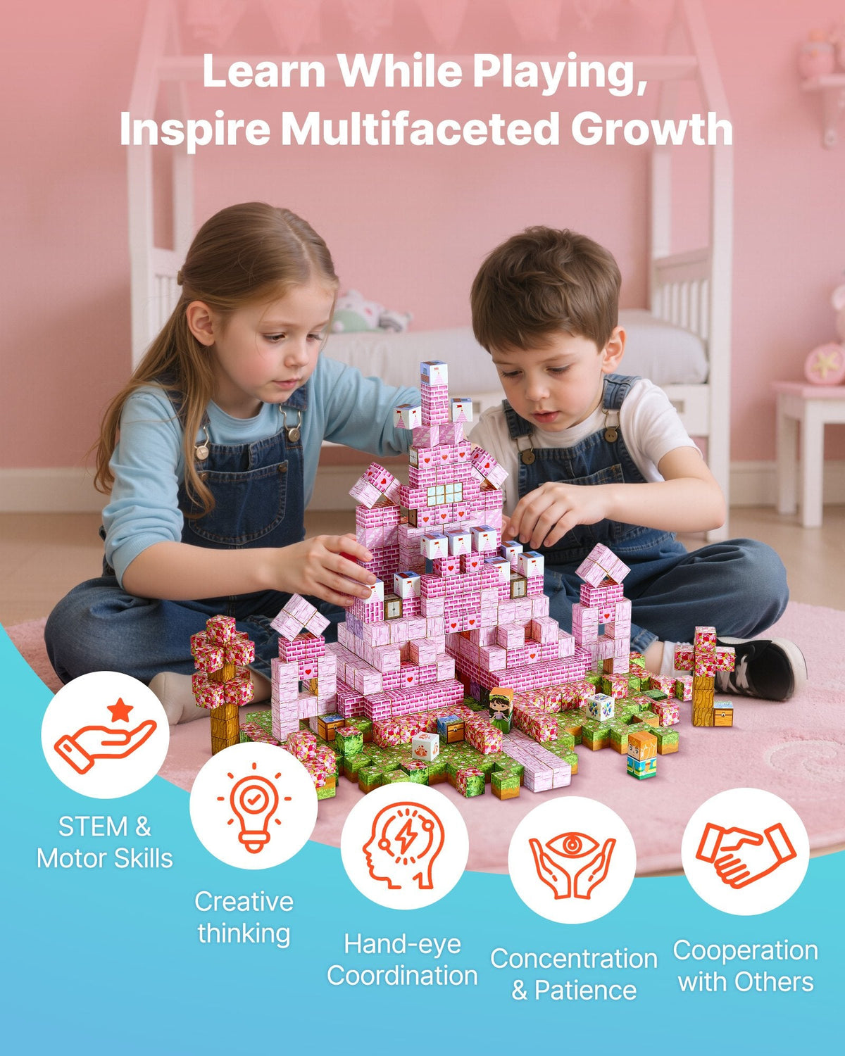 Princess castle villa dollhouse simulation playset for kids