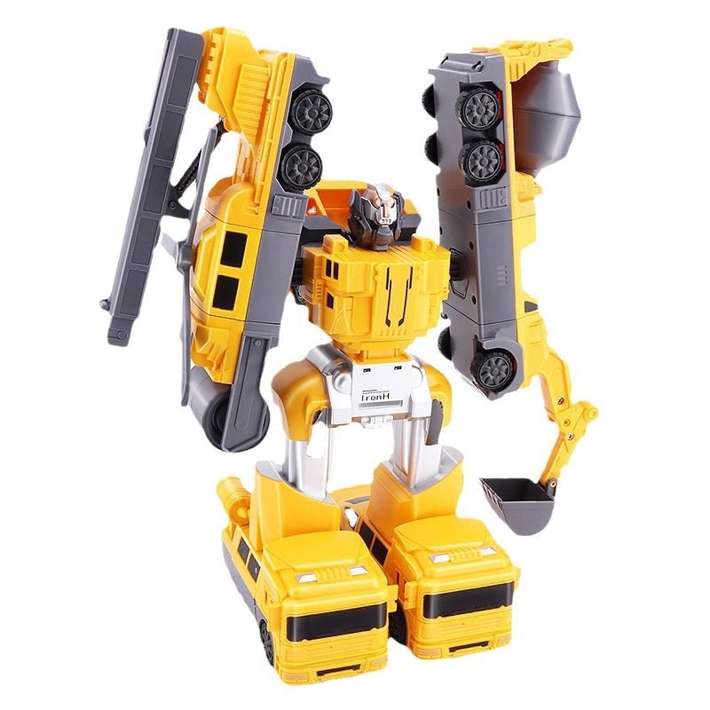 Magnetic Robot Toy Car showing assembled 21-piece transformer pieces