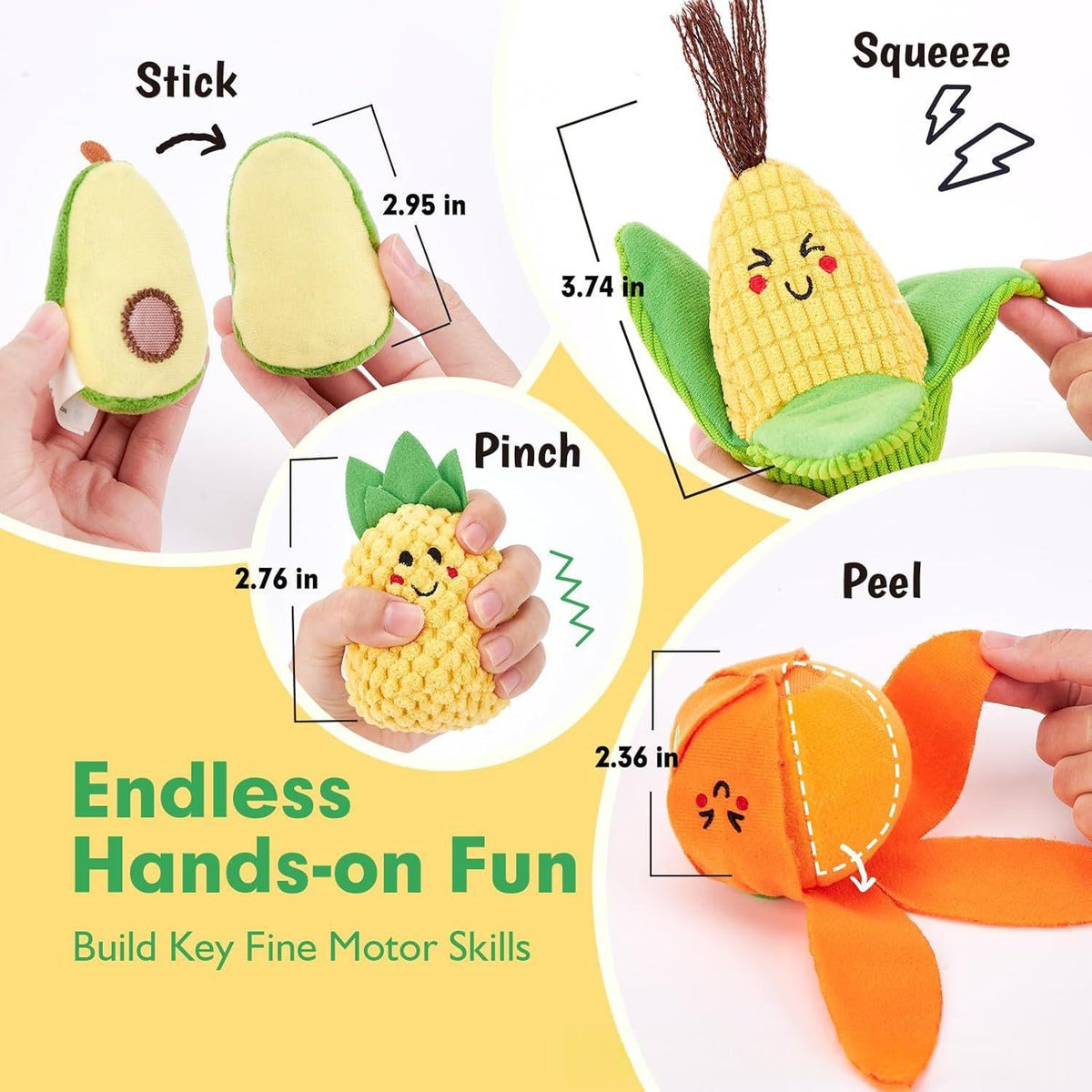 Close-up of colorful Montessori vegetable sensory toys