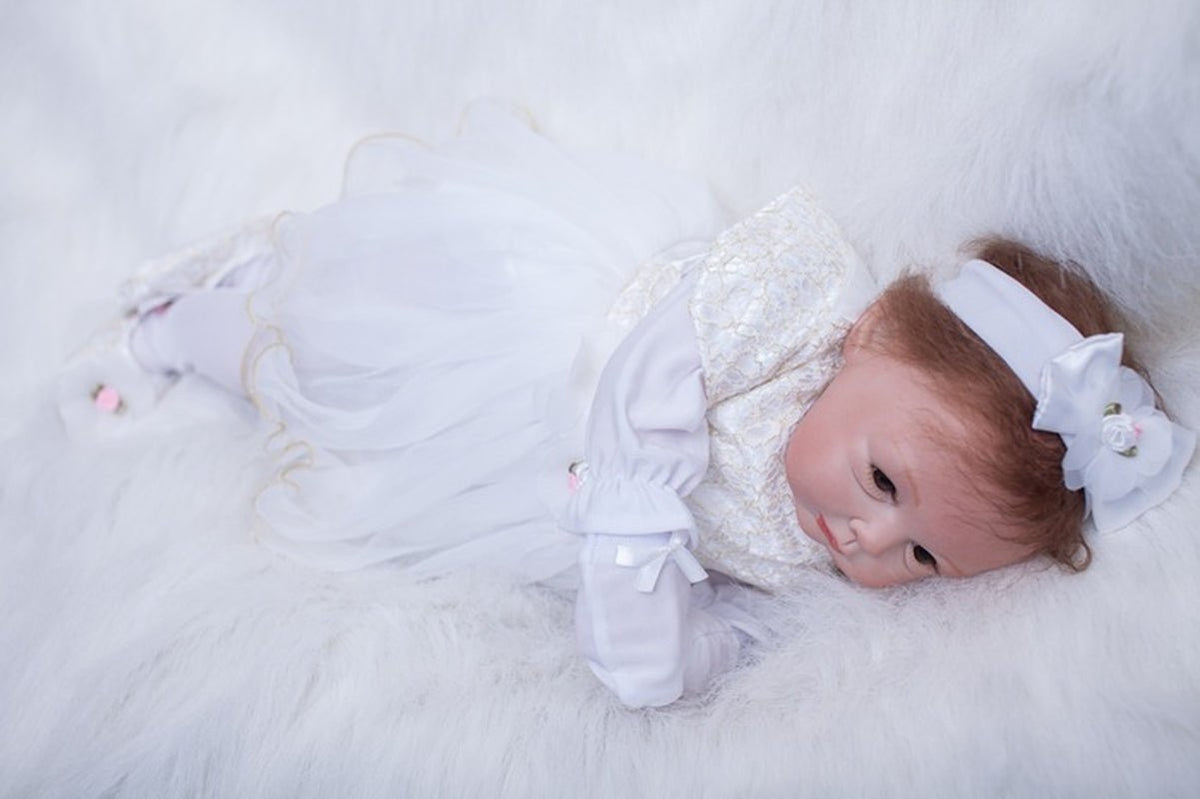 Realistic reborn baby doll soft vinyl 22-inch newborn toy