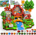 100-piece primitive forest magnetic blocks set with brick animal home, river, trees and character cubes
